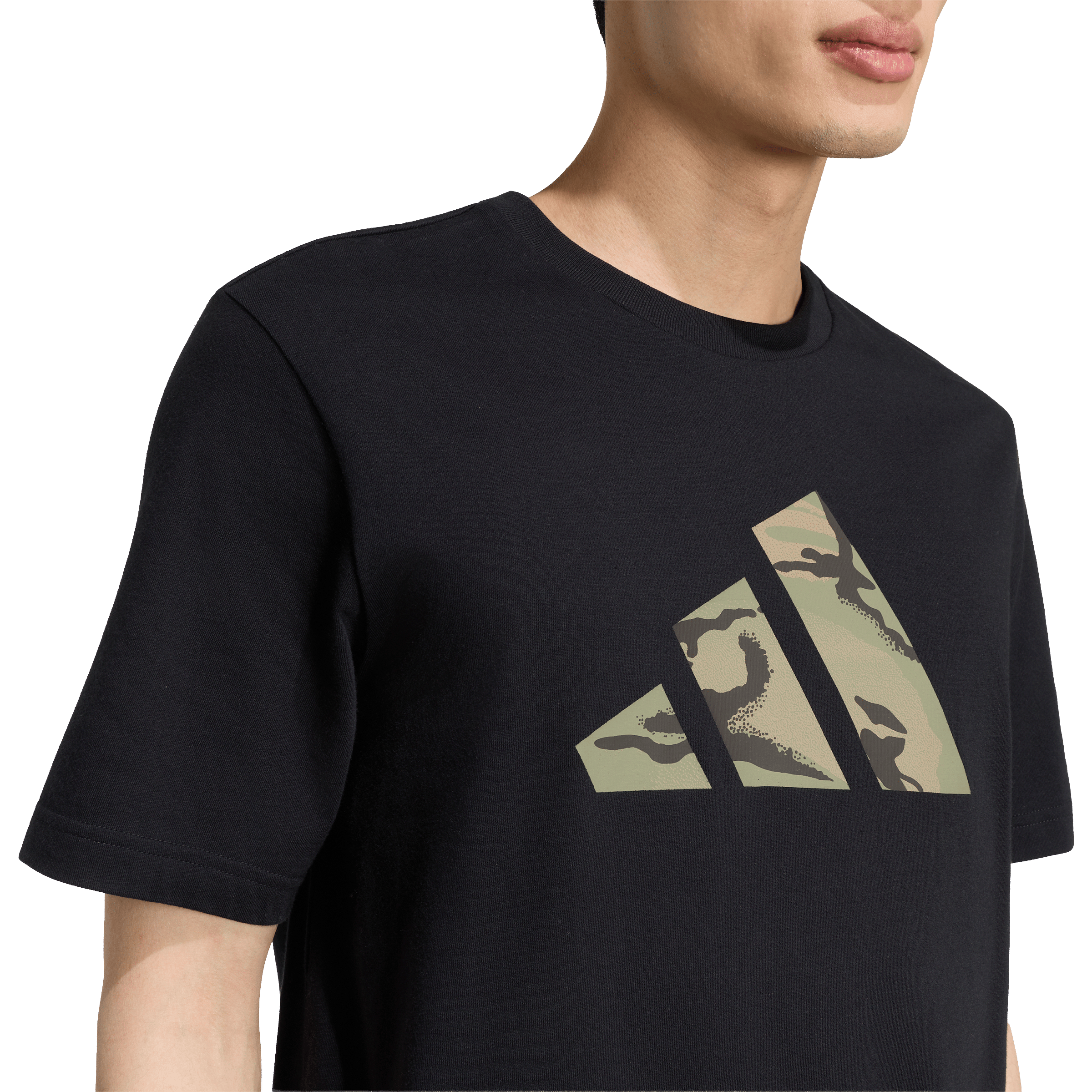 adidas Mens Camo Three Bar Logo Graphic Tee Black | Sports Direct